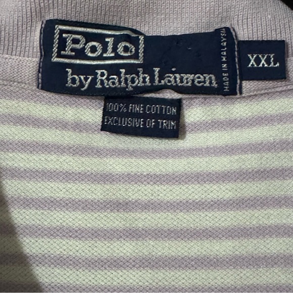 Polo Ralph Lauren Men’s Short Sleeve Shirt Purple & White 100% Cotton Mesh XXL - Picture 5 of 6